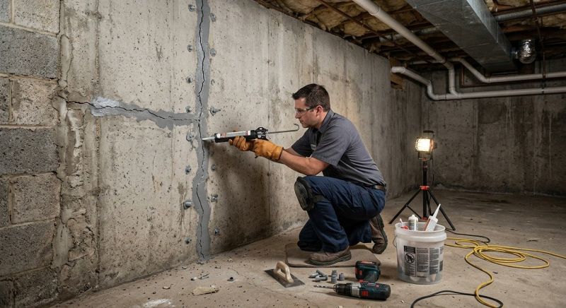 Basement Crack Repair in Lowell, MA