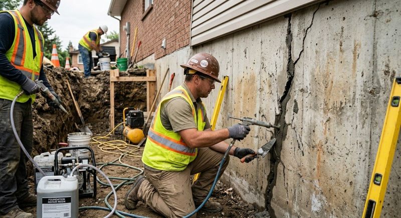 Cracked Foundation Repair in Groton, MA