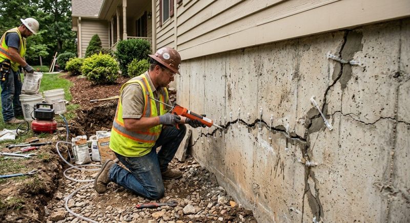 Cracked Foundation Repair in Lancaster, MA