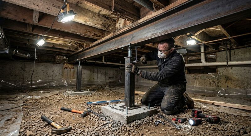 Crawlspace Structural Repair in Lowell, MA