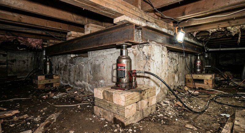 Foundation Jacking in Wayland, MA
