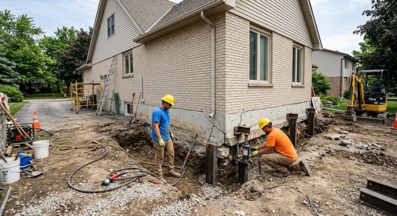 Helical Piers Installation in Lowell, MA