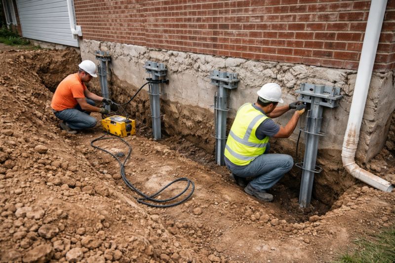Helical Piers Installation in Lowell, MA