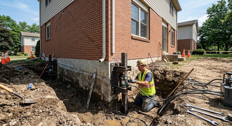 Sinking Foundation Repair in Worcester County, MA